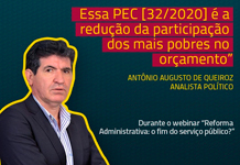 “Essa PEC é a redução da participação dos mais pobres no Orçamento”, afirma Antônio de Queiroz