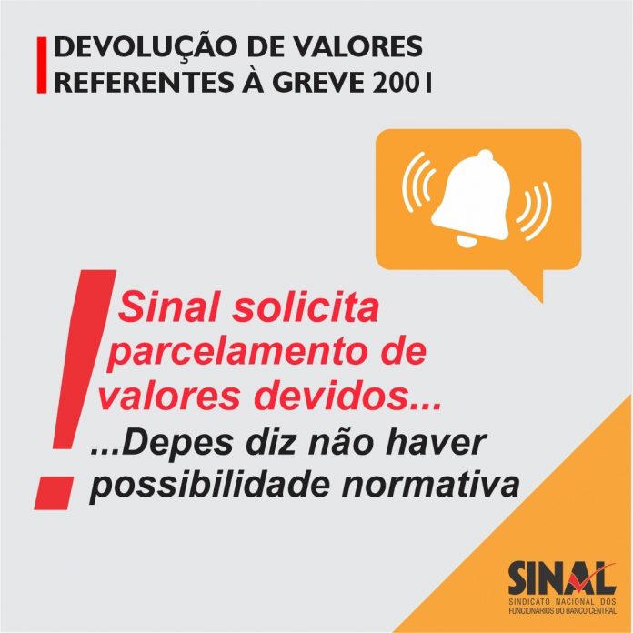 Greve 2001: servidores são notificados sobre necessidade de restituição de valores