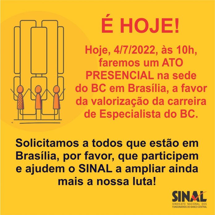 É hoje! Integre as atividades do Dia Nacional de Protesto pela valorização da carreira de Especialista