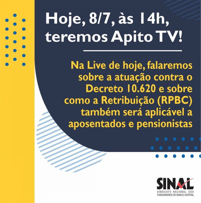 Evento virtual logo mais, às 14h, debaterá Decreto 10.620/2021 e repercussões da RPBC para aposentados e pensionistas