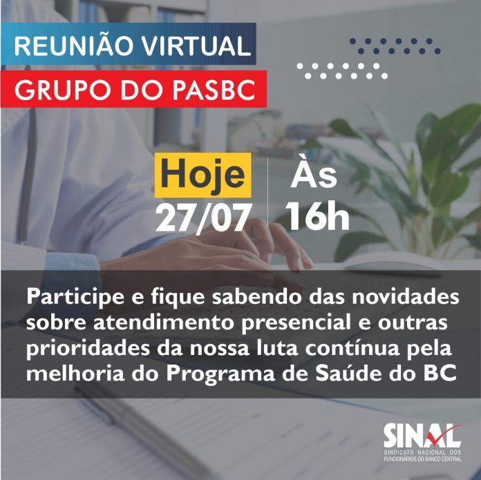 GT do PASBC se reúne logo mais, às 16h; participe!