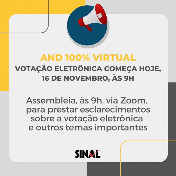 Votação eletrônica da pauta reivindicatória terá início logo mais, às 9h; AGN será aberta com evento virtual no mesmo horário