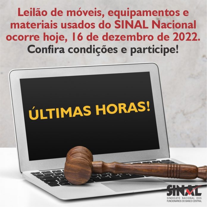 Últimas horas: envie seu lance para o leilão do SINAL até as 18h de hoje