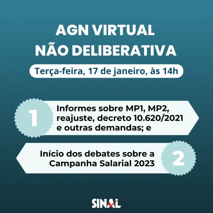 AGN nesta terça-feira, às 14h, debaterá retomada da mobilização; participe