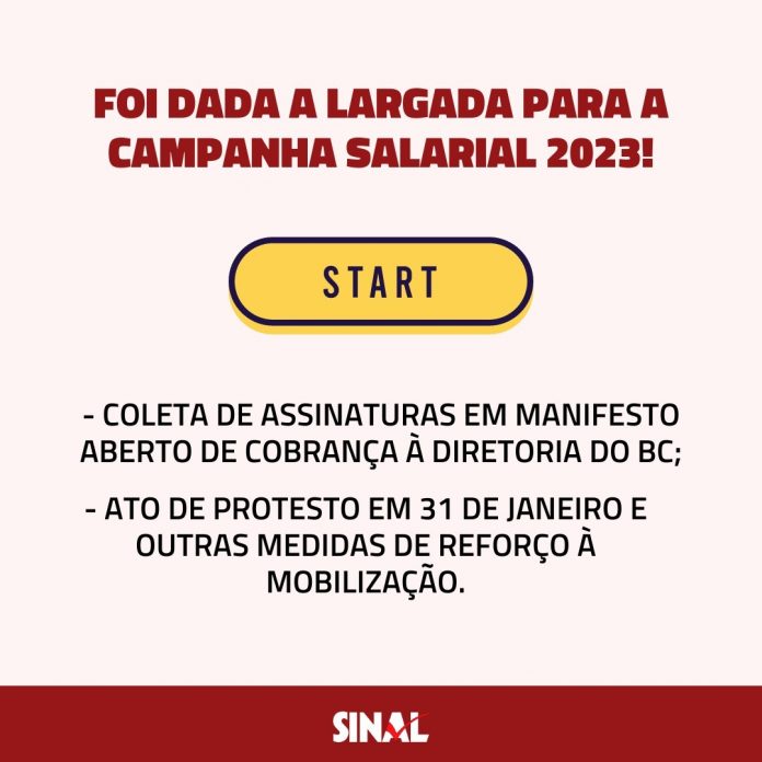 Servidores do BC dão pontapé inicial à mobilização em 2023