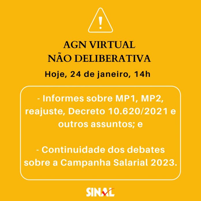 AGN logo mais, às 14h, debaterá continuidade da mobilização; participe!