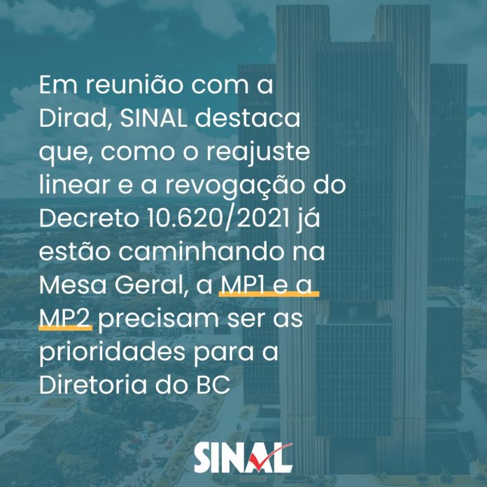 Em reunião com a Dirad, SINAL requer apoio a demandas específicas junto ao governo