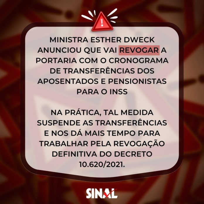 Decreto 10.620/2021: governo vai revogar portaria sobre transferência de aposentados e pensionistas ao INSS