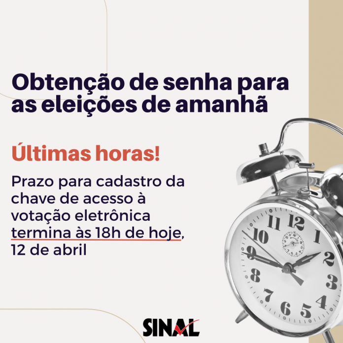 Eleições: prazo para cadastro de senha termina às 18h de hoje, 12 de abril; votação ocorrerá nesta quinta-feira, 13