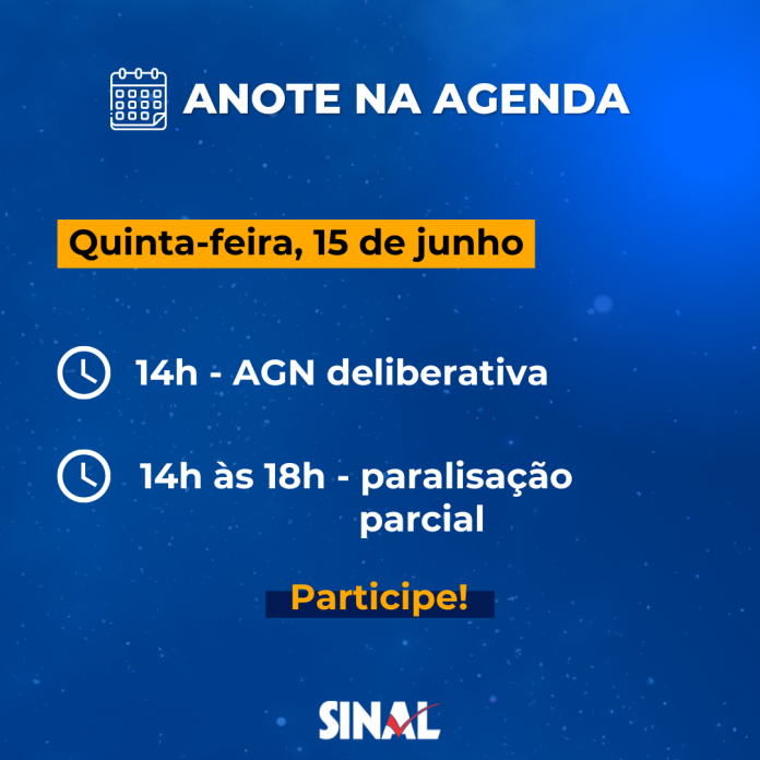 Mobilização: quinta-feira contará com nova paralisação parcial e AGN deliberativa