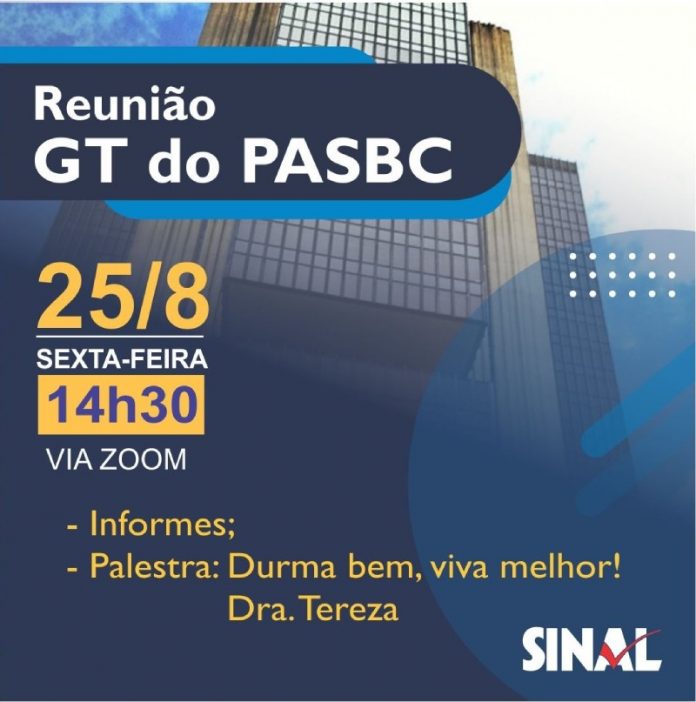 Reunião virtual às 14h30 terá debate sobre o PASBC e palestra sobre qualidade do sono