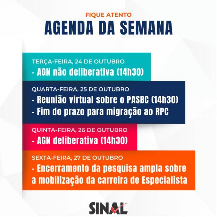 Agenda da semana: confira atividades programadas e fique atento aos prazos