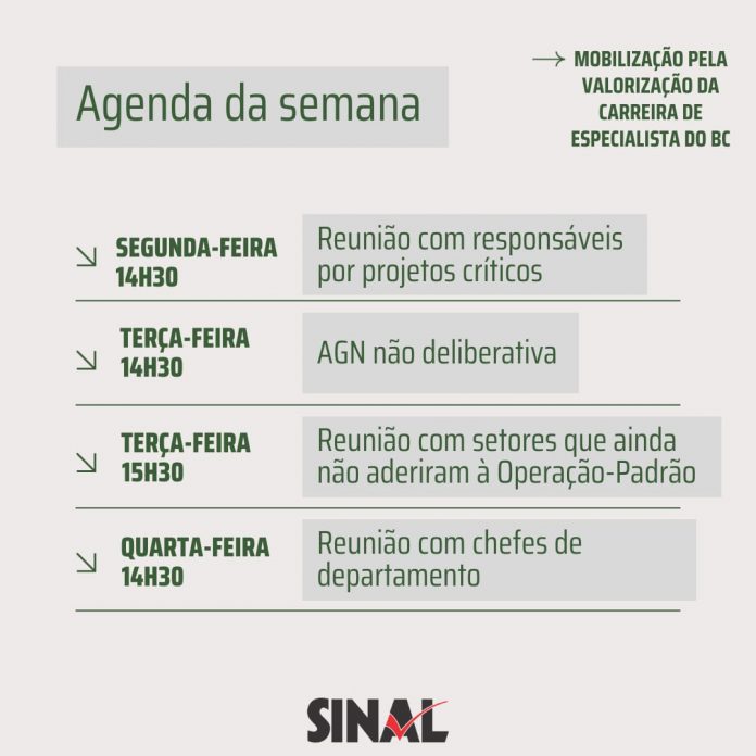 Debates da semana terão como foco fortalecimento da Operação-Padrão no BC; confira cronograma