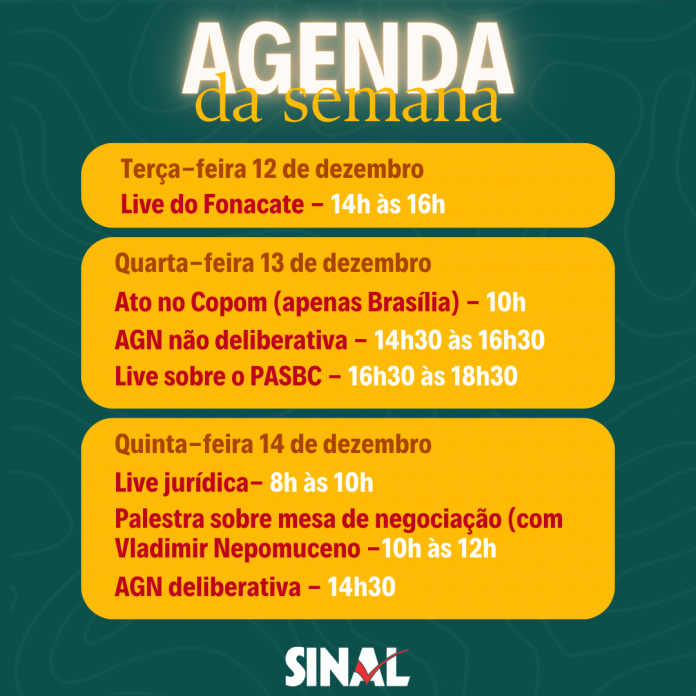 Semana será marcada por agenda intensa; confira e participe