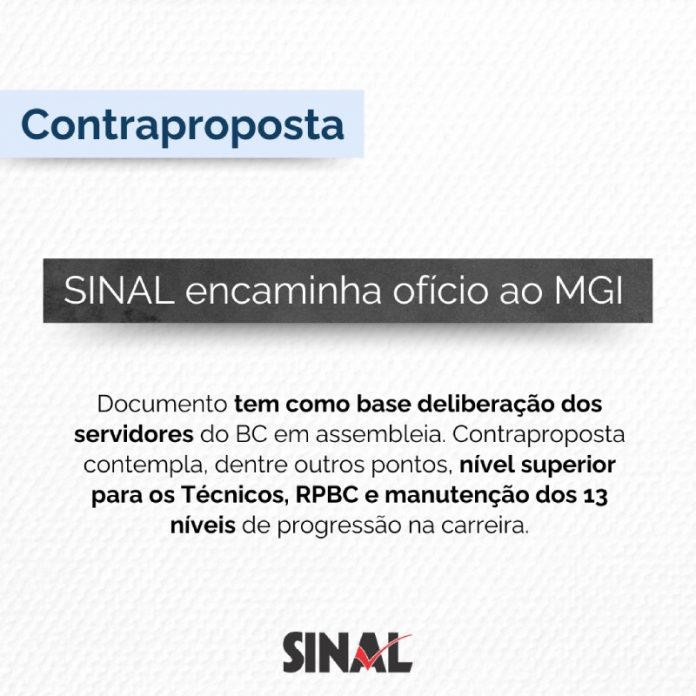 Mesa específica: SINAL protocola contraproposta e solicita nova reunião ao MGI