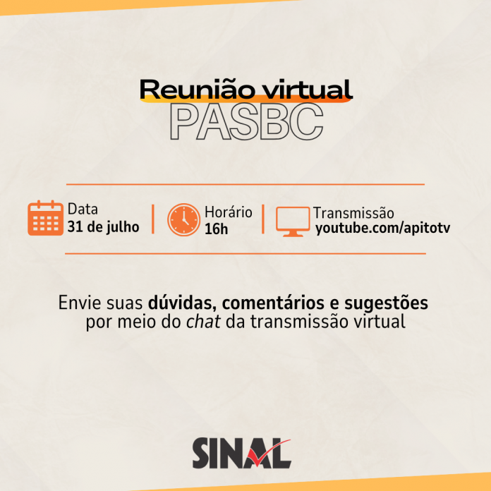 Live sobre o PASBC ocorrerá em 31 de julho, às 16h; compareça!