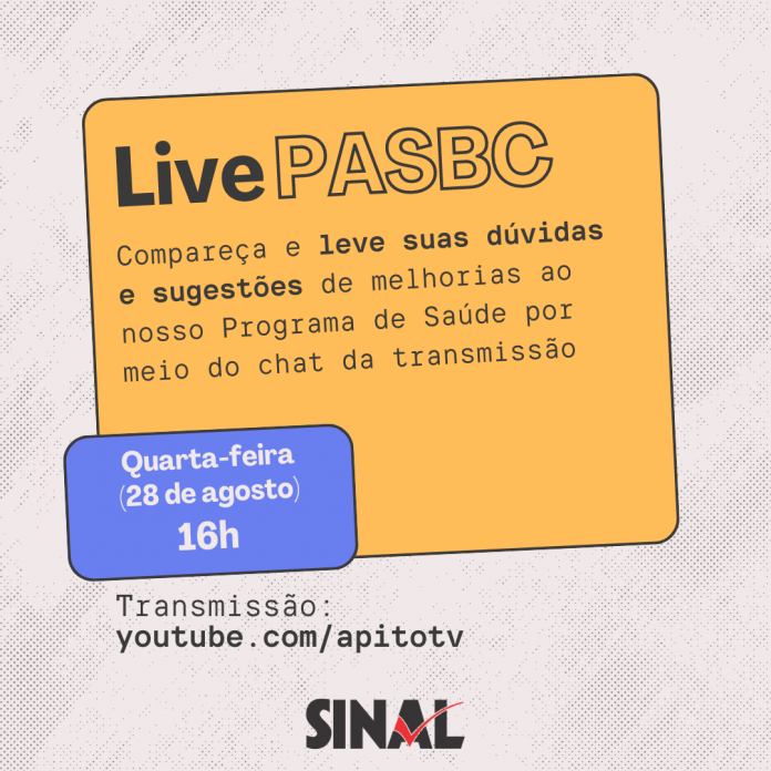 Live PASBC: é na próxima quarta-feira, às 16h