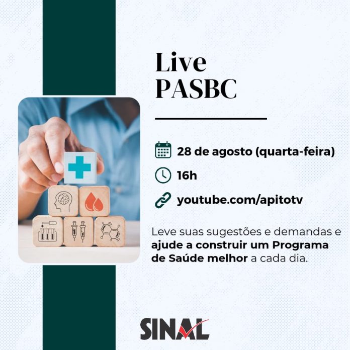 Live sobre o PASBC ocorrerá no próximo dia 28 de agosto, às 16h