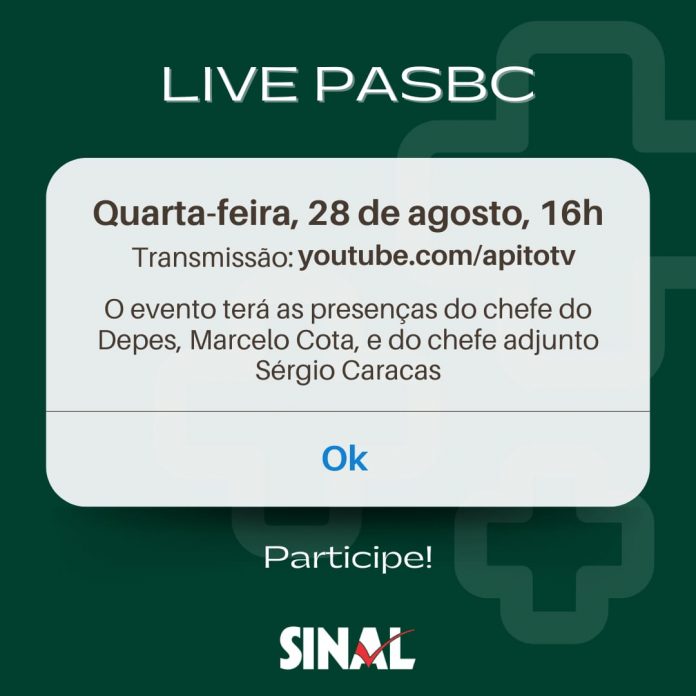 Na agenda: live sobre o PASBC ocorre na quarta-feira, 16h; compareça