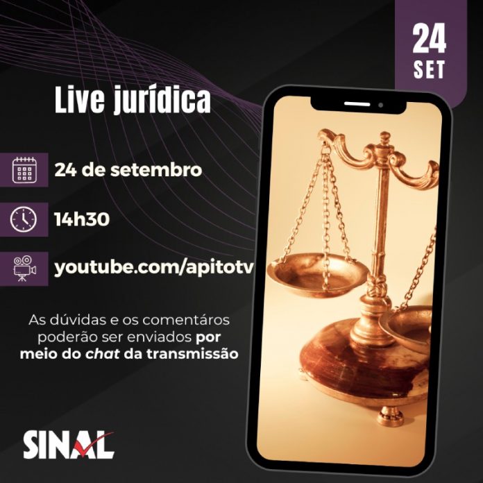 SINAL promoverá live jurídica em 24 de setembro
