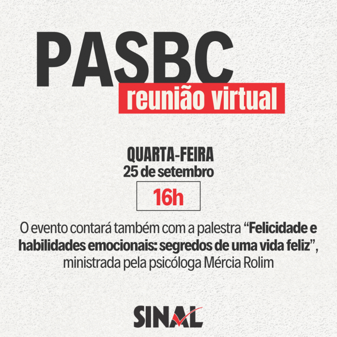 Live sobre o PASBC ocorrerá na próxima quarta-feira, às 16h