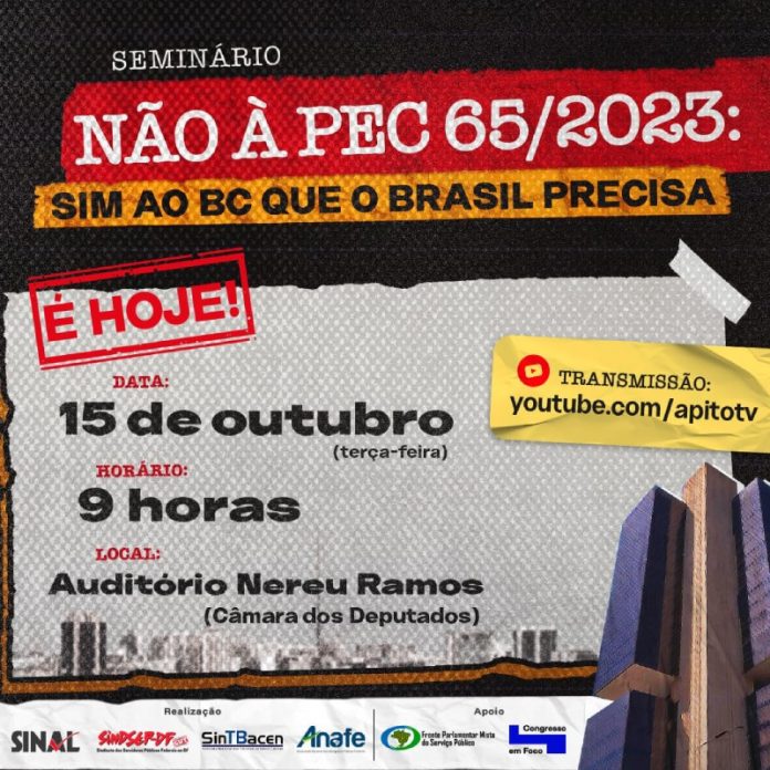 Não à PEC 65/2023! Seminário começa às 9h, com transmissão ao vivo