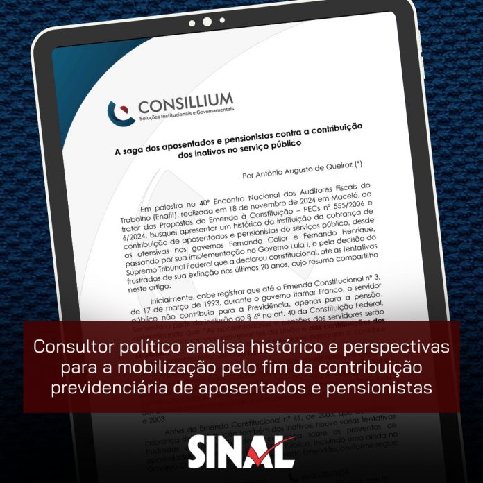 Especialista analisa luta pela extinção da CPSS de aposentados e pensionistas