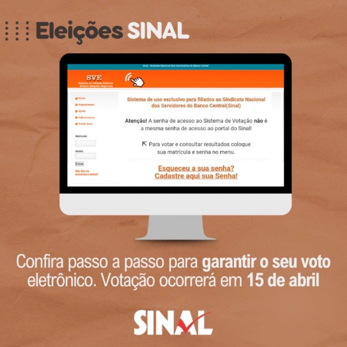 Eleições SINAL: garanta o seu voto