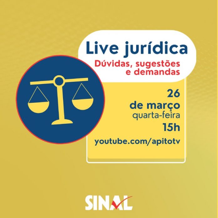 Live jurídica ocorrerá na próxima quarta-feira, 26, às 15h