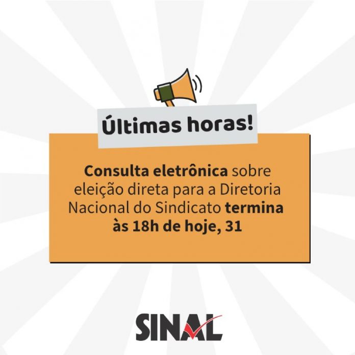 Consulta eletrônica sobre eleição direta para a Diretoria Nacional termina hoje