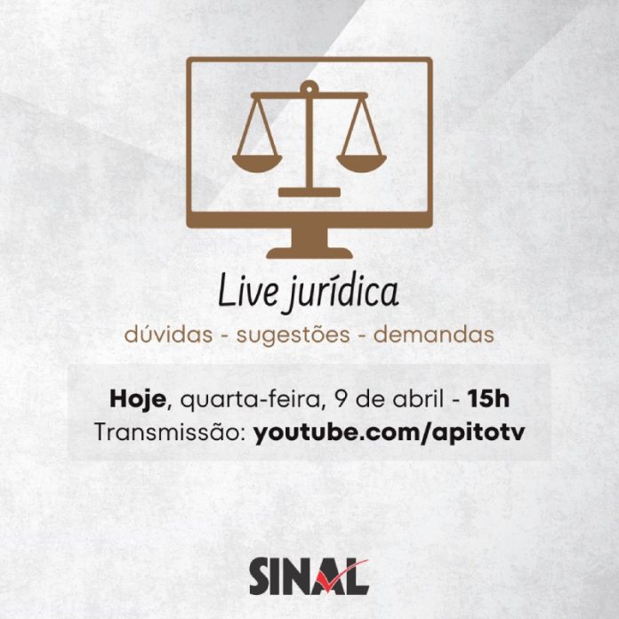 Live jurídica começa às 15h, com transmissão pelo YouTube